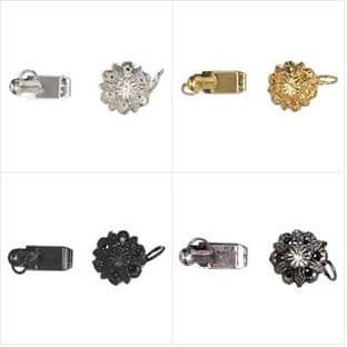 317\ Necklace Clasp: Flower: Plated: 5 Packs of 1 - Full Colour Range