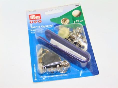 390201: Silver - Sport & Camping, 15mm - 10 Sets