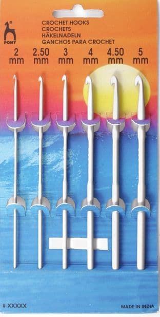 45650 Aluminium Crochet Hooks: 6 Assorted Sizes: 2mm - 5mm