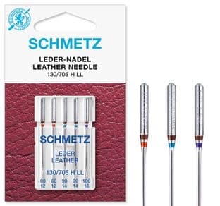 706467 Sewing Machine Needles: Leather LL: Assorted: 80(12)-100(16): 5 Pieces