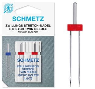 714357 Sewing Machine Needles: Stretch Twin: 75(11) 4.0Mm: 2 Pieces