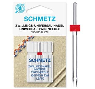 714687 Sewing Machine Needles: Universal Twin: 70(11) 1.6Mm: 1 Piece