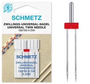 715657 Sewing Machine Needles: Universal Twin: 80(12) 4.0Mm: 1 Piece