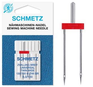 716387 Sewing Machine Needles: Universal Twin: 100(16) 8.0Mm: 1 Piece