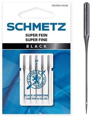 717337 Sewing Machine Needles: Black Super Fine: 70(10): 5 Pieces