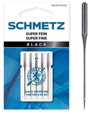 717347 Sewing Machine Needles: Black Super Fine: 60(8): 5 Pieces