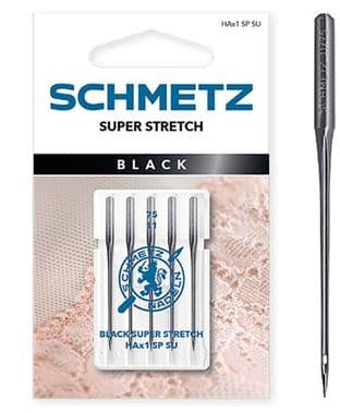 717487 Sewing Machine Needles: Black Super Stretch: 90(14): 5 Pieces