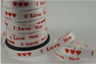 77028 - 10mm White Polypropylene I Love You Curling Ribbon