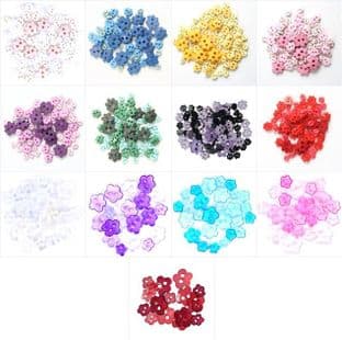 B6168 Mini Craft Buttons: Flower - Full Colour Range