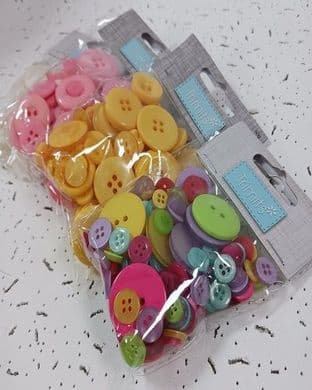 B6210 Bag of Craft Buttons: 50g - Full Colour Range (1)