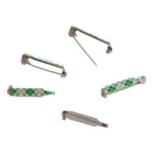 CB048 Brooch Bars: Self-Adhesive: Silver: 5 Packs of 5
