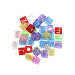 CBAC Beads: Alphabet: Transparent: 100 Pieces