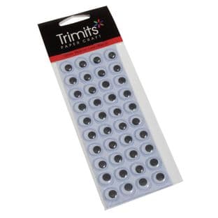 CC122 Toy Eyes: Googly: Self-Adhesive: 12mm: 40 per sheet