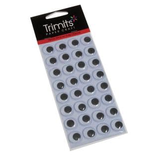 CC123 Toy Eyes: Googly: Self-Adhesive: 15mm: 32 per sheet