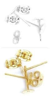 CF01\603 Ear Posts: Flat Stud & Scroll: Plated: 5 Packs of 2 - Full Colour Range