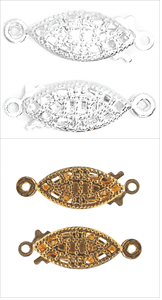 CF01\611 Filigree Box Clasp: Plated: 5 Packs of 2 - Full Colour Range