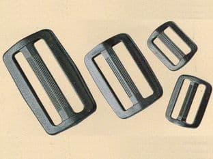 CN901 Plastic Bar Slide Buckle: Black - Choice of Size (1)