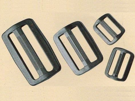 CN901 Plastic Bar Slide Buckle: Black - Choice of Size (1)