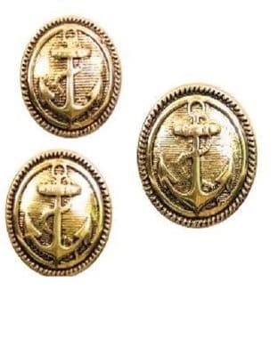 CX30 Gold Anchor Button - Choice of Size