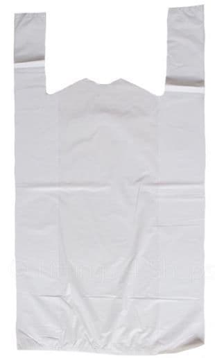 D00016 Packaging: Carrier Bags - White - Vest Type - 17" x 21"