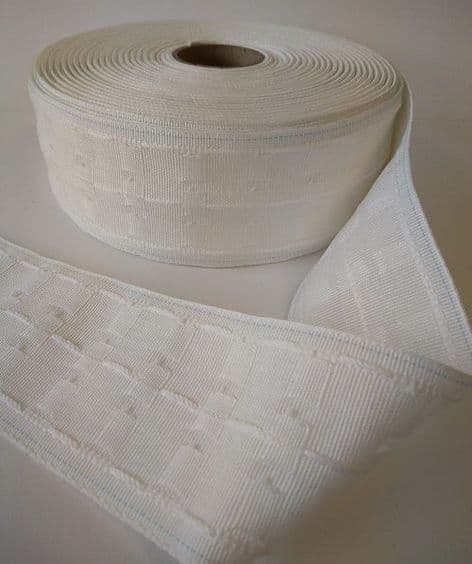 E00033 75mm/3" Premium Pencil Pleat Tape - White