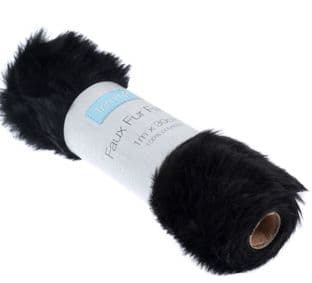 EH045 Faux Fur Roll: Black: 1m x 30cm
