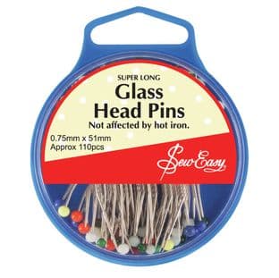 ER679.XL Glass Head Pins: 51mm - Sew Easy