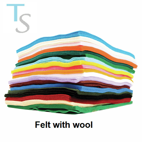 F09 Felt with wool Squares: 22 x 22cm