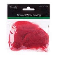 FW10 324 Natural Wool Roving 10g Dark Red