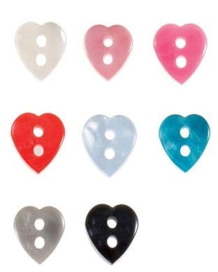 G437424 Heart Button - 24 lignes/15mm - Choice of Colour
