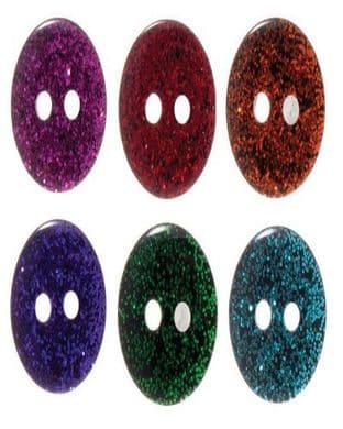 G437628 Shiny Glitter Button - 28 lignes/18mm - Choice of Colour