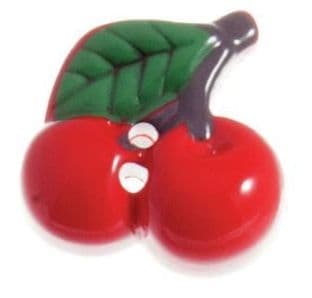 G438732\8 Cherry Button - 28 lignes/18mm - Red