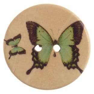 G4409XX\0 Patterned Button Green Butterfly: Assorted - Choice of Sizes