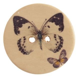 G4410XX\0 Patterned Button Natural Butterfly: Assorted - Choice of Sizes