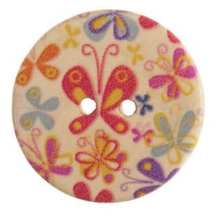 G4411XX\0 Patterned Button Multi Butterfly: Assorted - Choice of Sizes