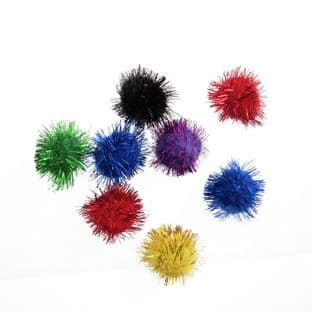 Glitter Pompom: 1.3cm (1/2in): Pack 12 - Full Colour Range