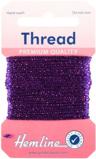 H1002\24 Glitter Thread: 10m - Purple