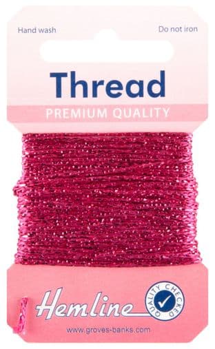 H1002\25 Glitter Thread: 10m - Fuchsia