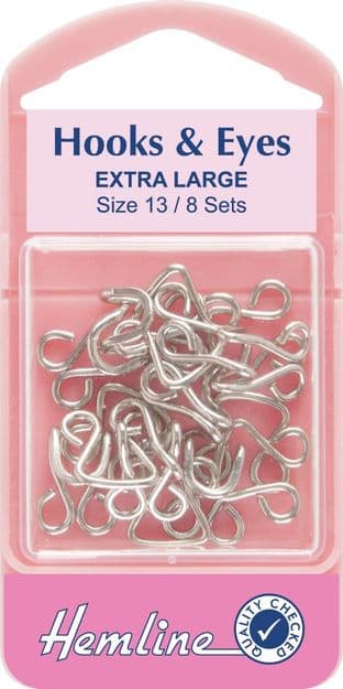 H400.13 Hooks and Eyes: Nickel - Size 13