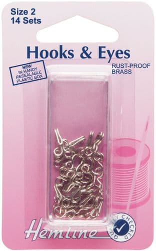H400.2 Hooks and Eyes: Nickel - Size 2