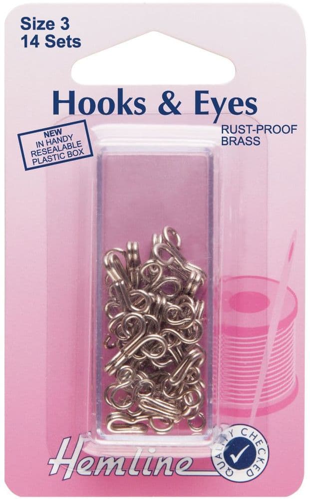 H400 3 Hooks and Eyes Nickel Size 3