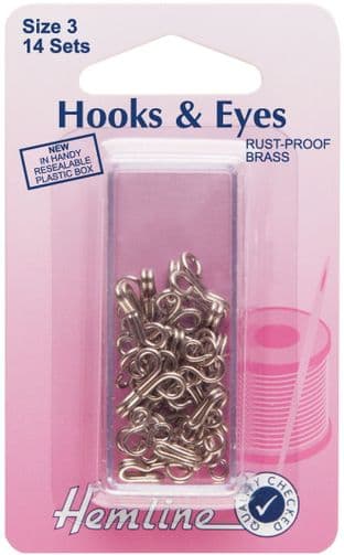 H400.3 Hooks and Eyes: Nickel - Size 3
