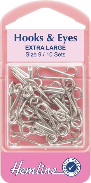 H400.9 Hooks and Eyes: Nickel - Size 9