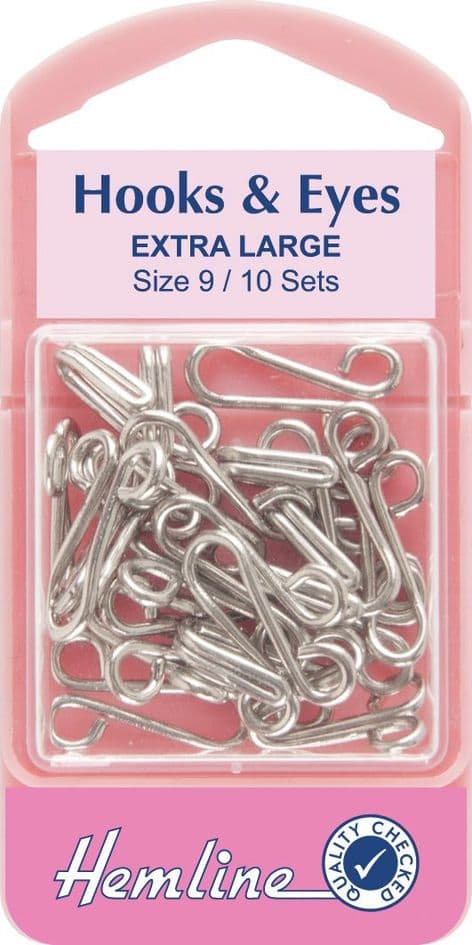 H400.9 Hooks and Eyes: Nickel - Size 9