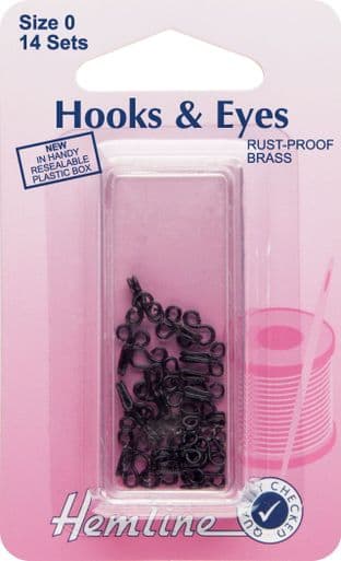 H401.0 Hook and Eyes: Black - Size 0