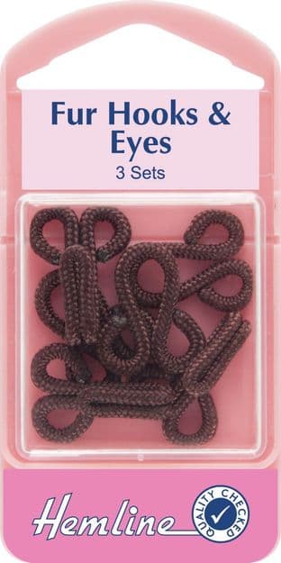 H402.BR Fur Hooks and Eyes: Brown - Size 3
