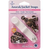 H407S.A Anorak Snaps: Antique Brass - 15mm