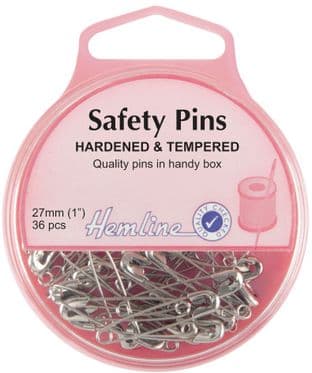 H410.0 Safety Pins: 27mm - Nickel - 36pcs