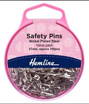 H410.0.100 Safety Pins: Value Pack - Nickel - 100pcs