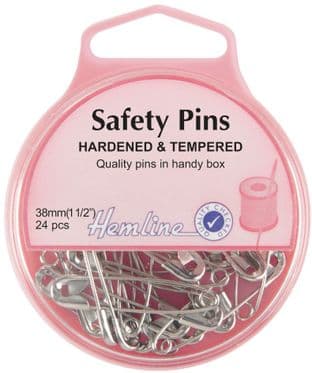 H410.2 Safety Pins: 38mm - Nickel - 24pcs